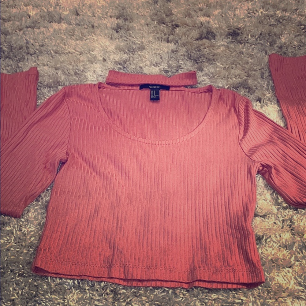 Forever 21 rose sleeve shirt